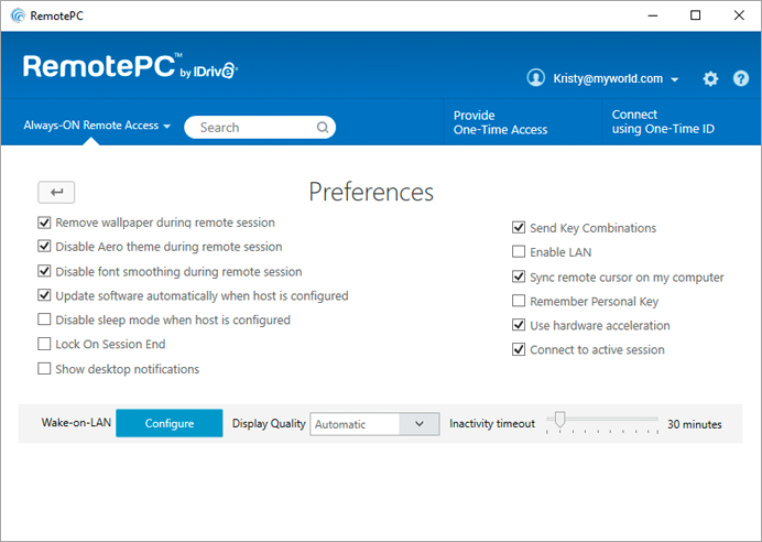RemotePC_Prefrences