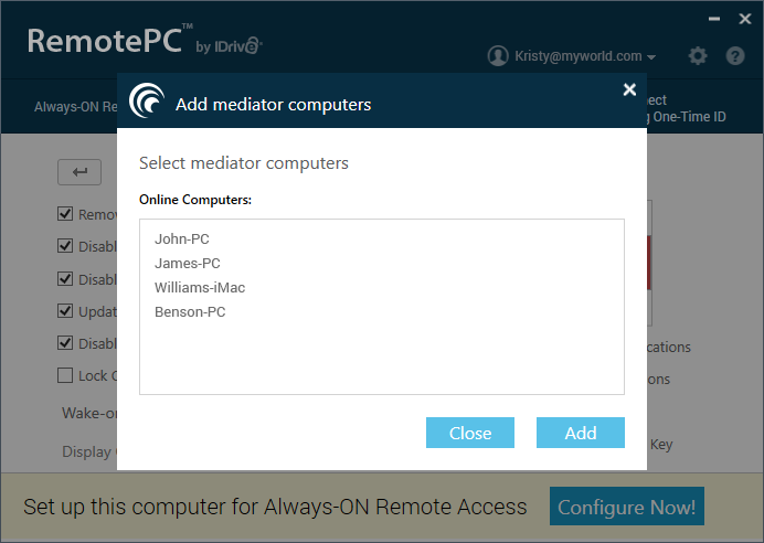 remotepc not visible app