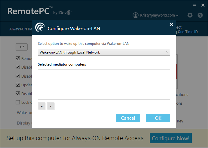 teamviewer wake on lan without account