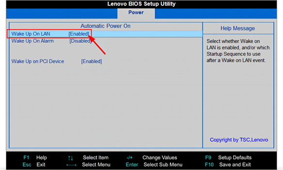 configure msi p67 for wol wake up by event bios or os