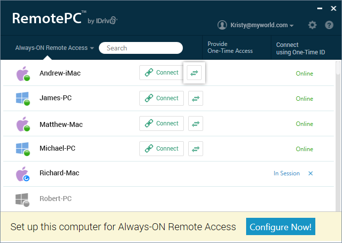 remotepc blank host screen