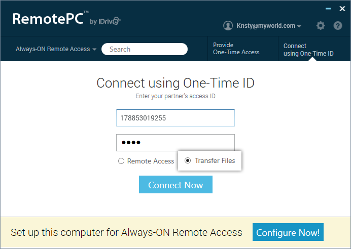 remote to remote transfer speed transmit 5